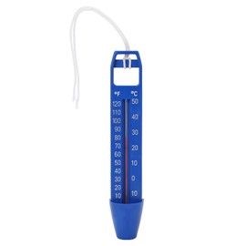 Pocket Scoop Reservoir Pool Thermometer with Large EZ Read Display & Cord Swimming Pool and Spa Pocket Thermometer for Pond, Spa, Hot Tub, Indoor Outdoor Pool