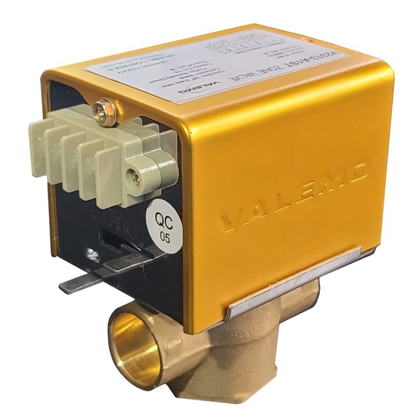 Valemo V2313-A1ST Motorized Zone Valve, 2-way, 3/4" Sweat, Normally Closed,