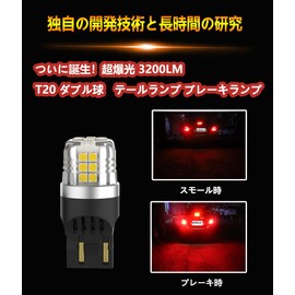 WENLE Explosive Light T20 Double LED Tail Lamp, Brake Lamp, Stop Lamp, White, 6000K, For DC 12V Cars, Noise, Left and Right 2 Pieces