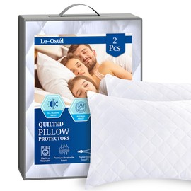 Le-Ostél Pillow Protectors 2 Pack - Ultra Soft Zipped Pillow Protectors - Hypoallergenic Quilted Pillow Protectors - Soft & Breathable Microfiber Pillowcase Protectors (2 Pack (50 x 75 CM))