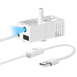 Veken Upgraded Replacement Pump for 50oz, 95oz and 108oz Pet Fountain Cat Water Fountain Dog Water Dispenser Ultra Quiet Long Lifespan Water Pump, USB Cable, LED Lights