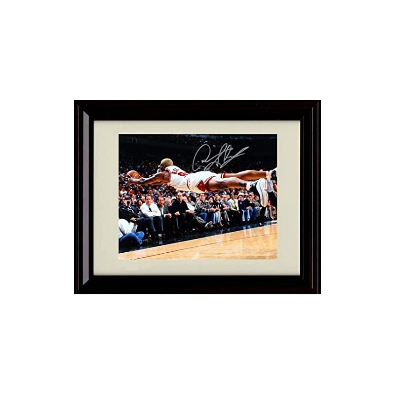 Dennis Rodman Autograph Replica Print - Defensive Giant Diving -