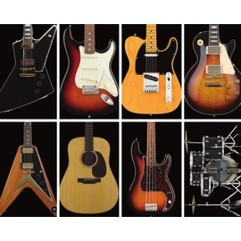 Guitar Ink - Super Deluxe Set of Mixed Guitar Note Cards with Envelopes - 12 QTY Greeting Cards