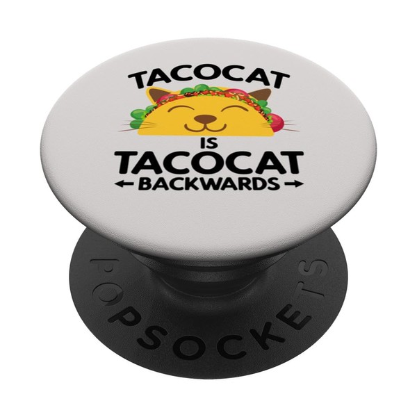 TacoCat ist ein lustiges Taco-Cat-Palindrom rückwärts PopSockets mit austauschbarem PopGrip