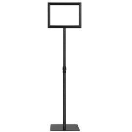 HYNAWIN Sign Holder Adjustable Pedestal Poster Stand Heavy Duty Business Sign Stand Aluminum Snap Open Frame for Vertical and Horizontal View (8.5 x 11 Inch)