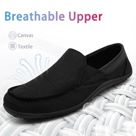Tvtaop Womens Slip on Shoes Loafer Flat Comfortable & Lightweight for Casual Walking Work Driving Office,with Thin Sole,Black,Women's Size 8.5