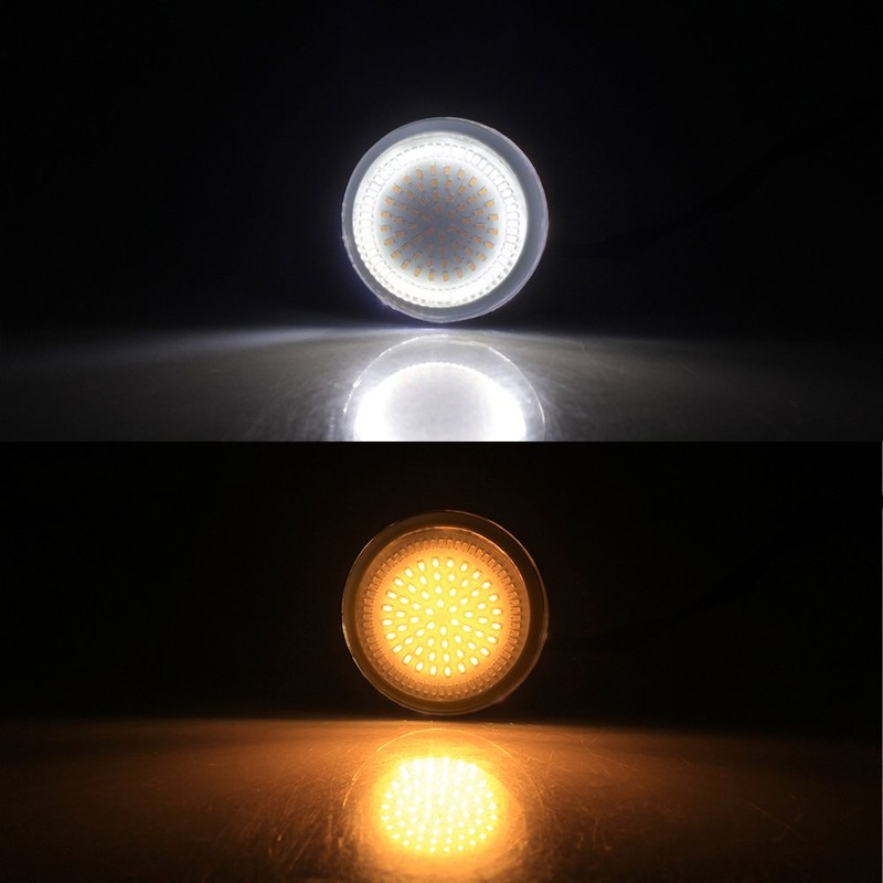 NTHREEAUTO 1157 LED Front Turn Signals 2 Inch Bullet Smoked