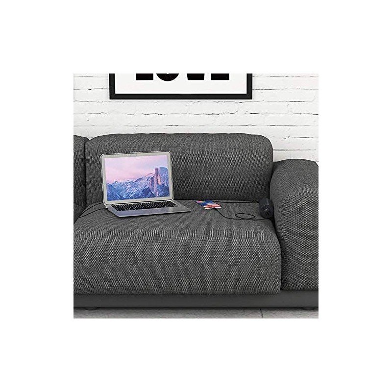 Link2Home Sofa Socket, 10ft Extension Cord, 1 Outlet, 2 Ports,