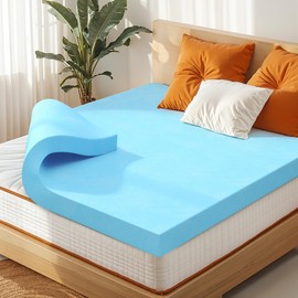 CHUN YI Memory Foam Mattress Topper, Gel Infused Bed Topper for Pressure Relief, CertiPUR-US Certified Memory Foam Mattress Pad(3", Queen)