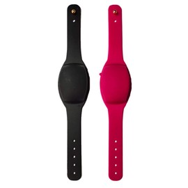 SaniFlex Hand Band Adjustable Sanitizer, Refillable Wristband for All Age Group (Dispenser) Pack of 2 (Black & Pink color)