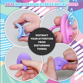6PCS Fun Rebound Stress Relief Toys, Textured Stress Relief Stones, Fidget Relief Toys for Adults and Kids, Can Relieve Anxiety and Be Used As Classroom Prizes