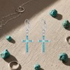 Cross Earrings for Women Sterling Silver Cross Earrings Dangle Turquoise