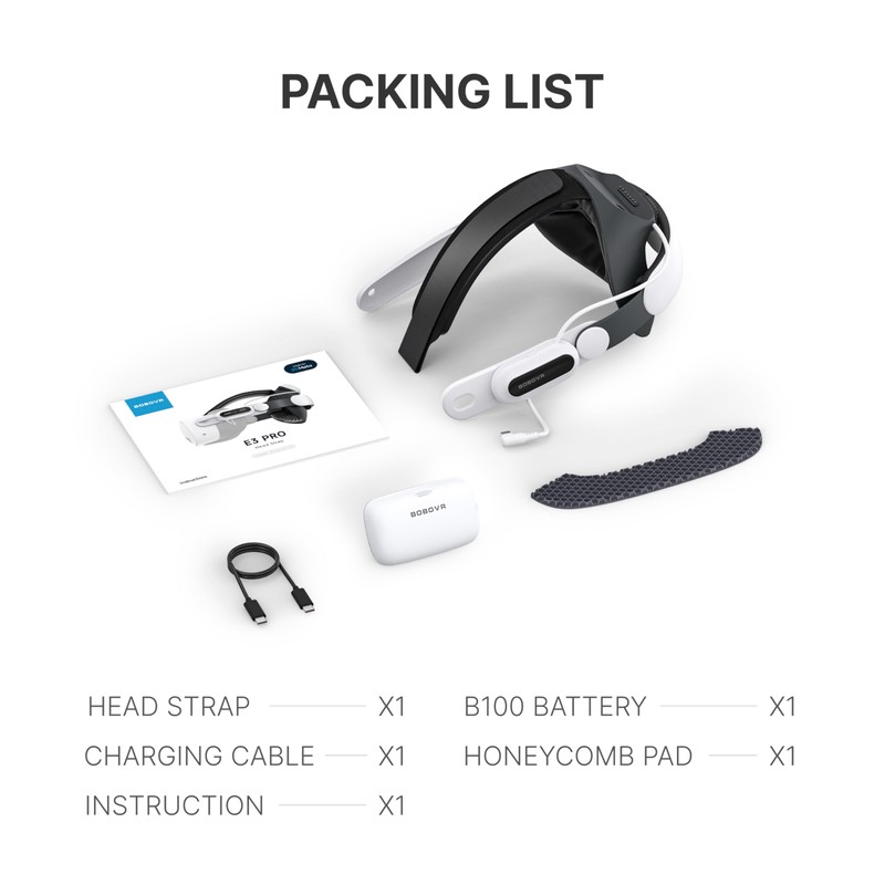 BOBOVR E3 Pro Battery Strap Accessories for Meta Quest3/3S,10000mah Hot
