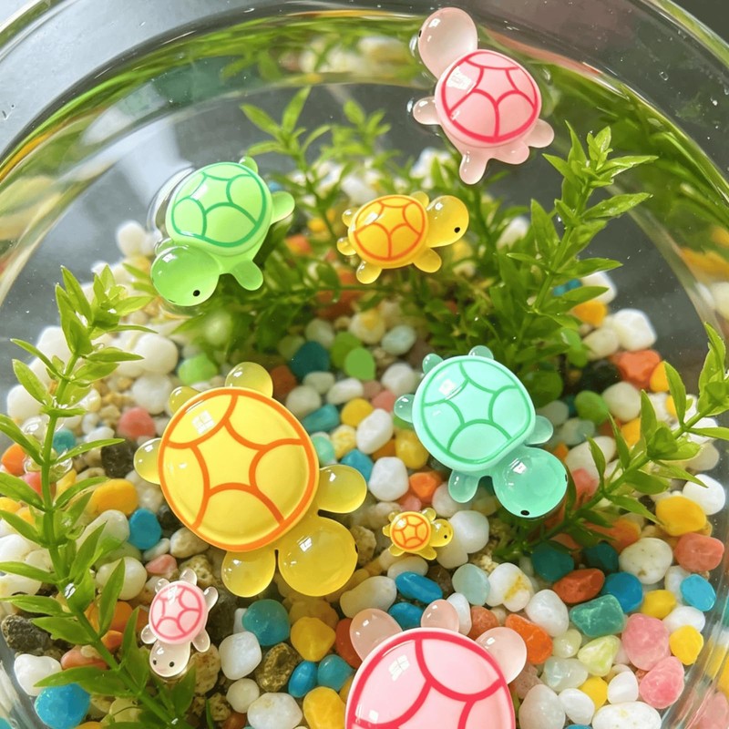 5sets 3.4inch Large Resin Turtle Family,Luminous Jumbo Animals Figures