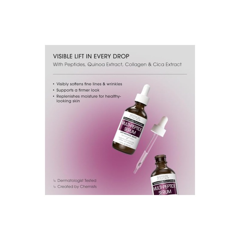 ADVANCED CLINICALS SUERO FACIAL PEPTIDOS ANTI-ARRUGAS CON TRECE ANTIOXIDANTES ORGANICOS