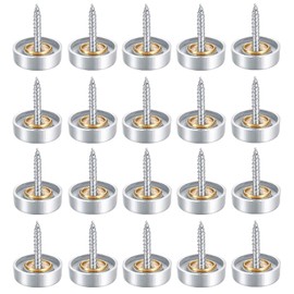 Hicello 20Pcs Decorative Mirror Screws, Stainless Steel Screw Cap/Cover 20mm for Fasteners, Sign/Advertising Hardware, Nails, Construction, Tea Tables, Wardrobes Glass Furniture