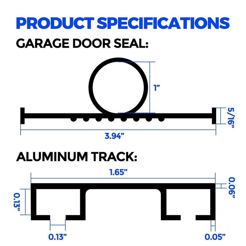 Holikme Garage Door Seal - Pre-drilled Aluminum Track Retainer Kit,