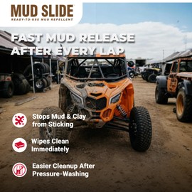 Corrosion Technologies Mud Slide, Non-Staining Repellent Spray for Off-Road Race Cars, ATVs & UTVs, Quick-Release Formula Removes Clay, Oil & Exhaust on Plates, Paint, Wraps & Panels, 16 fl oz