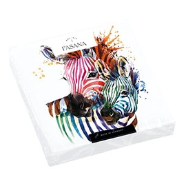20 Napkins Zebra in Rainbow Colours Animals Africa Abstract Table Decoration Decoupage Decoupage Decoupage 33 x 33 cm