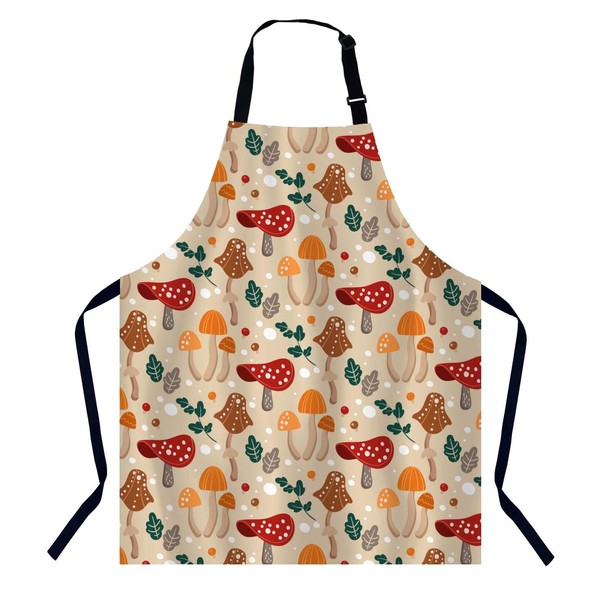 BGBDEIA Colorful Mushroom Kitchen Apron for Women Men, Adjustable Apron