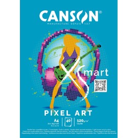 CANSON Xsmart PixelArt White Smooth Drawing Paper 120gsm Long Page A4 21 x 29.7 cm 40 Sheets