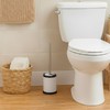 Bath Toilet Bowl Brush Holder with Folding Lid (Chrome)