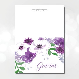 Spanish Thank You Cards with Envelopes-Party Gracias Notes - Pack of 25 Floral
