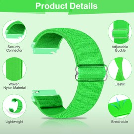 [Runostrich] Nylon Elastic Watch Band 20mm 22mm Replacement Band "8" Pattern Ring Adjustable Light and Breathable Sport Loop Replacement Band