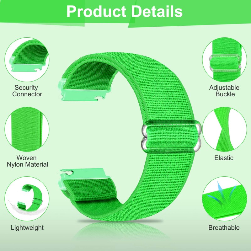[Runostrich] Nylon Elastic Watch Band 20mm 22mm Replacement Band "8"