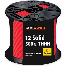 Cerrowire 112-1653J 500-Feet 12 Solid THHN, Red