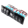 6 Gang Toggle Rocker Switch Panel Colorful LED Voltmeter for