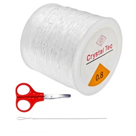 Looconi 328ft 0.8mm Elastic String, Stretchy String Crystal String Bead Cord with Beading Needles and Scissors for Bracelet, Beading and Jewelry Making