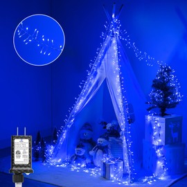 Minetom Christmas Lights Outdoor Cluster Lights - 200 LED 10 Ft Christmas Firecrackers String Lights, 12 Modes Timer Waterproof Connetable Plug in Twinkle Fairy Lights for Xmas Tree Party, Blue