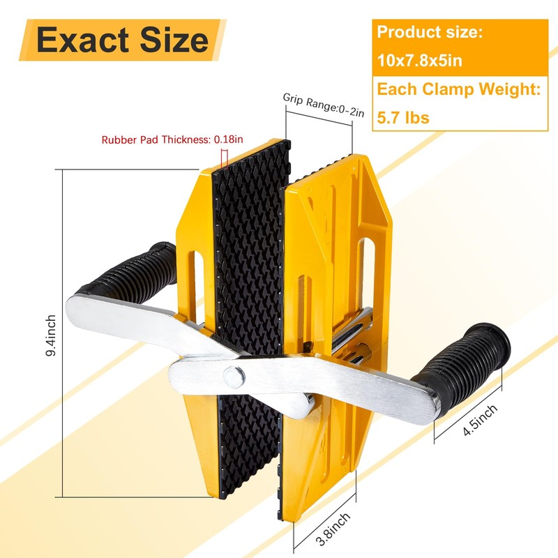 Double Handed Stone Carrying Clamps,Panel Carriers Lifting Tools,660 LBS Heavy