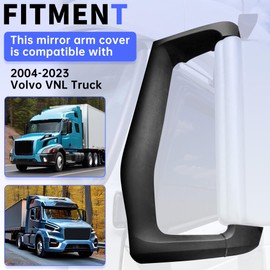 Kojem Mirror Arm Cover Compatible With 2004-2023 Volvo VNL Truck Driver & Passenger Side Durable Black