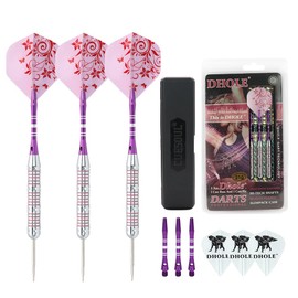 CUESOUL DHOLE Steel Tip Ladies Darts with Aluminum Shafts, 21 Grams F1207
