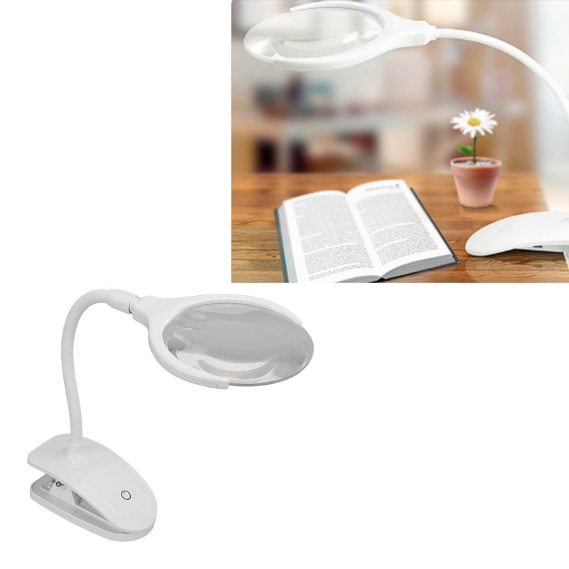 Magnifying Lamp 6 LED 2 Gears Optical Lens Adjustable Foldable