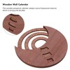 Wooden Disc Calendar Dark Brown Rotatable Disc Natural Wood Vintage