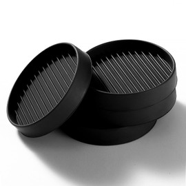 VooGenzek 4 Pieces 7.6 cm Round Non-Slip Furniture Coasters, Rubber Furniture Coasters, Hardwood Floors for Bed, Cabinet, Sofa, Chair, Table, Piano, Black