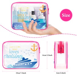 Cruise Lover Gifts for Women Makeup Bag Cruise Ship Gifts Cruise Trip Gifts for Her Cruise Themed Birthday Gift for Friends Carnival Cruisers Cosmetic Bag Beach Lover Gift Transparent PVC Travel Bag
