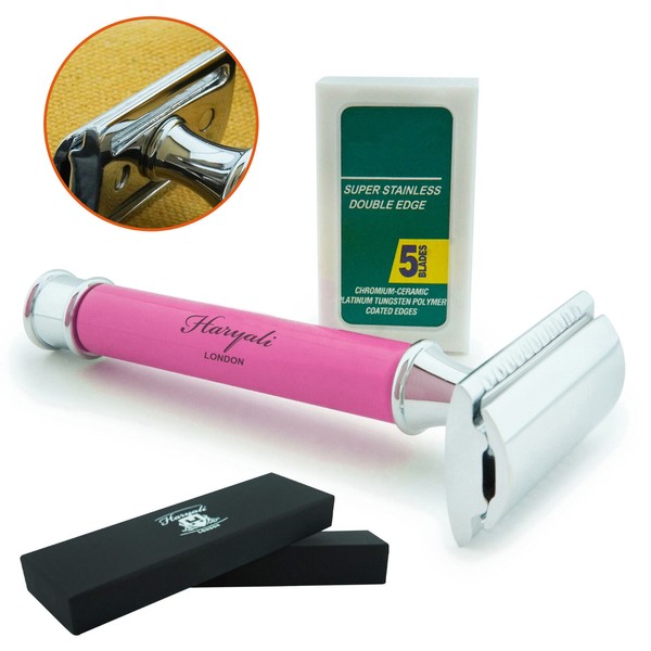 Pink Double Edge Safety Razor Leg Shaving Grooming Safety For Women