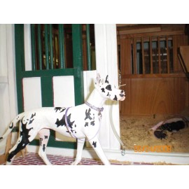 Jaapi VIOLET/SILVER striped dog collar - fit Breyer Companion Animal (models)