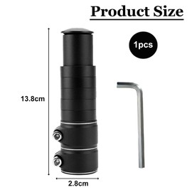 Megcdtr Bike Stem Riser, Bicycle Handlebar Stem Extender, Aluminium Alloy Handlebar Stem Riser with Hex Key for Bicycle Cycling Mountain Bike MTB(28.6mm Black)