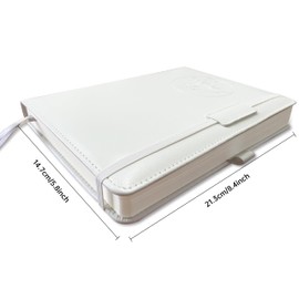 Mlife Notebook Journal for Women Men,256 Pages A5 Hardcover Leather Journaling Notebooks for Work,lined journal/notebook with 100Gsm Paper,Pen Holder and inner pocket 5.8"×8.4"(white)