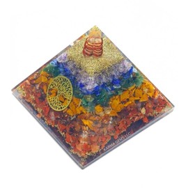 Seven Chakra, Orgone Pyramid, Healing Crystal Pyramid, Pyramid Crystal Gemstone Pyramid for Meditation, Office Decor, Birthday Gifts, Chakra Balance, Office Decor for Women - Karma's Gems