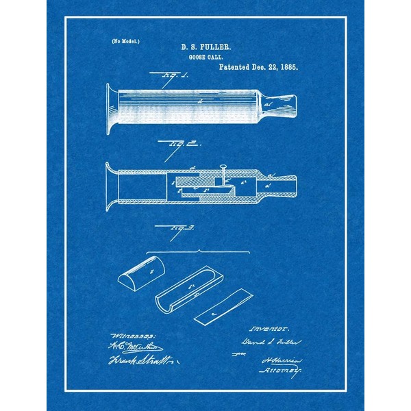 Goose Call Patent Print Blueprint with Border (8.5" x 11")