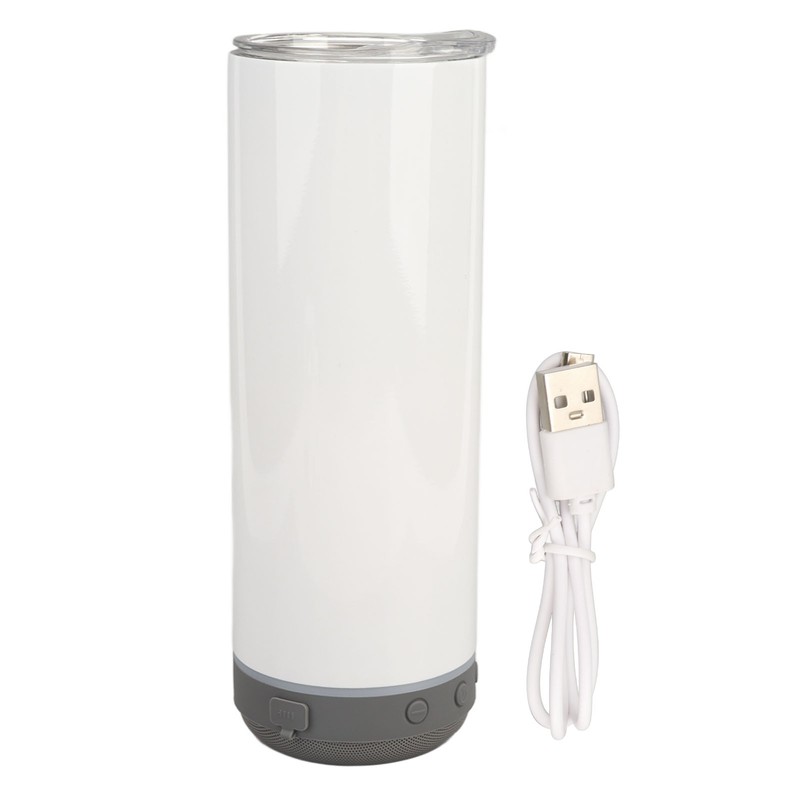 Sublimation Tumblers 20oz Straight Detachable Bluetooth Speaker Tumblers Portable Insulated