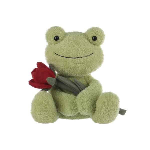 Apricot Lamb Stuffed Animal Flower Rose Velvet Frog, Valentine's Day