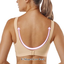 Vertvie Wireless Bras for Women Seamless Full Coverage Wirefree Sports Bra Plus Size Bralette for Sleeping Workout Everyday Wear(1 PC- Khaki,XL)
