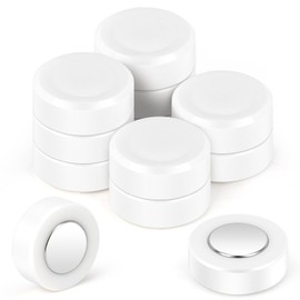 Wukong 12 Pack White Fridge Magnets, Whiteboard Magnets Neodymium Magnets for Office, Notice Boards, Planning Boards, School, Postcard with Iron Box Ø 20 mm, 8mm Thickness